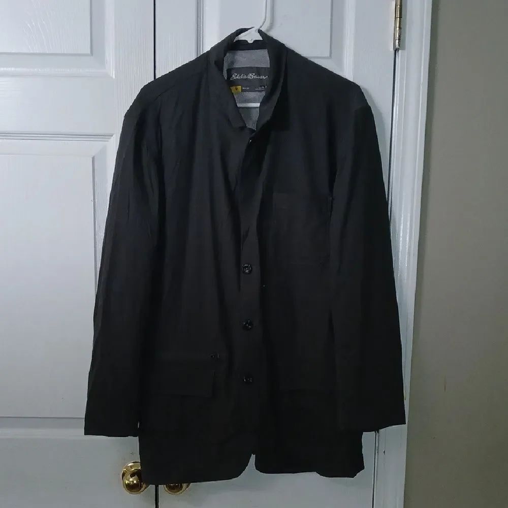 Eddie Bauer Travex Gray Voyager II Travel Blazer Coat Jacket Sz 46 NWOT